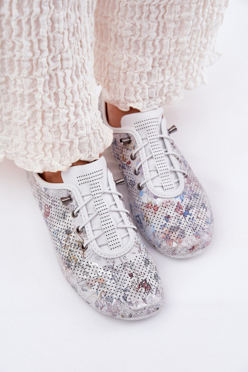 jalatsid Pealiste omad Valmistatud naturaalsest nahast Mustriline Artiker 56C2688 valget värvi