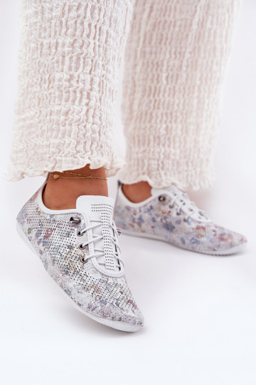 jalatsid Pealiste omad Valmistatud naturaalsest nahast Mustriline Artiker 56C2688 valget värvi 2