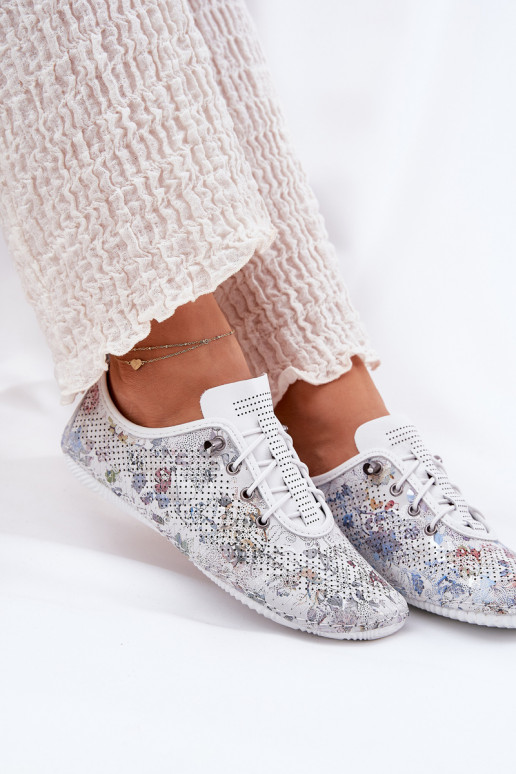 jalatsid Pealiste omad Valmistatud naturaalsest nahast Mustriline Artiker 56C2688 valget värvi