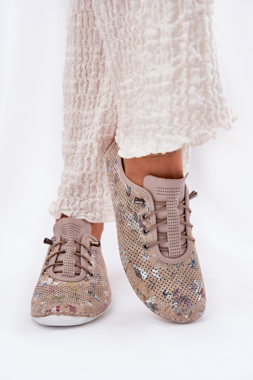 jalatsid Pealiste omad Valmistatud naturaalsest nahast Mustriline Artiker 56C2689 beeži värvi