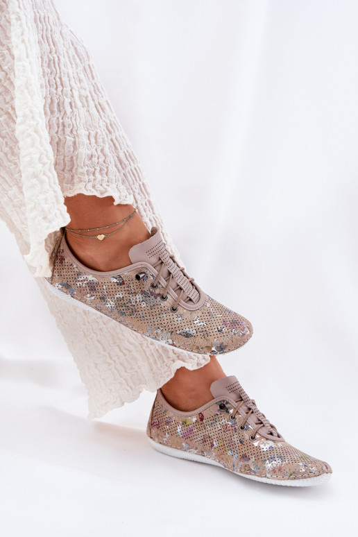 jalatsid Pealiste omad Valmistatud naturaalsest nahast Mustriline Artiker 56C2689 beeži värvi