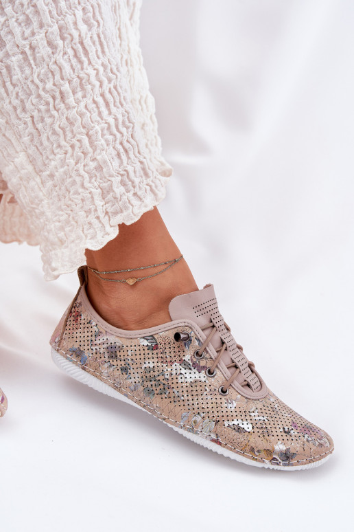 jalatsid Pealiste omad Valmistatud naturaalsest nahast Mustriline Artiker 56C2689 beeži värvi