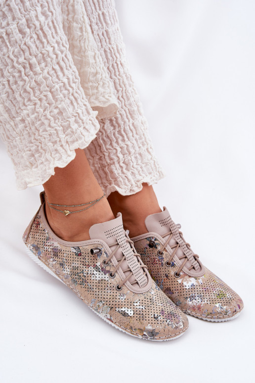 jalatsid Pealiste omad Valmistatud naturaalsest nahast Mustriline Artiker 56C2689 beeži värvi