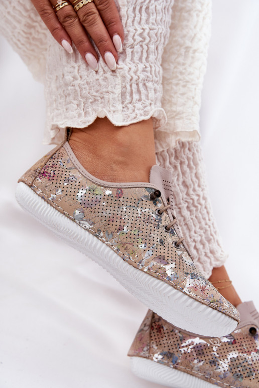 jalatsid Pealiste omad Valmistatud naturaalsest nahast Mustriline Artiker 56C2689 beeži värvi