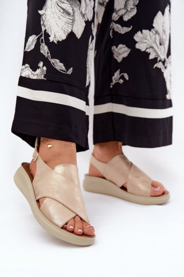 Pealistesandaalid eko-nahast Kuldset värvi Tosmelia 2