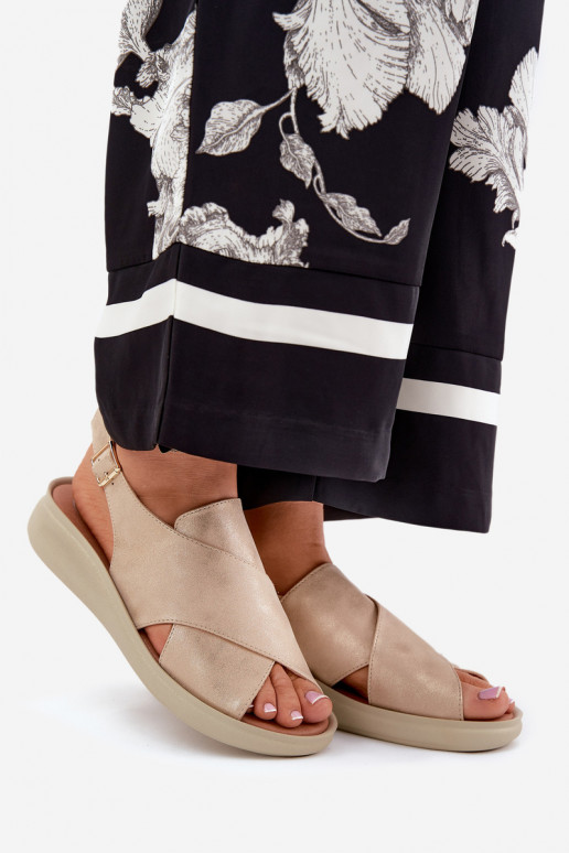 Pealistesandaalid eko-nahast Kuldset värvi Tosmelia