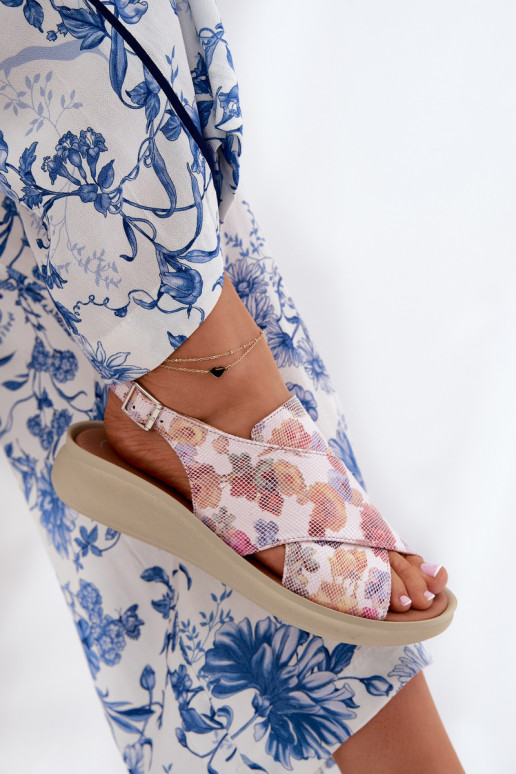 Pealistesandaalid eko-nahast lilledega Mitmevärvilised Tosmelia