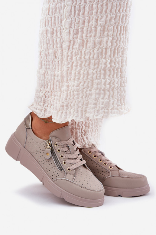 Pealhk spordijalatsid Sneakers tüüpi jalanõud platvormiga tõmblukuga Vinceza 88019 beeži värvi Pealhk spordijalatsid Sneakers tüüpi jalanõud platvormiga tõmblukuga Vinceza 88019 beeži värvi