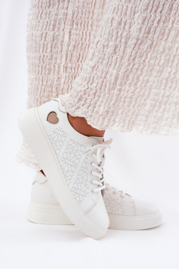 Pealhk Sneakers tüüpi jalanõud Pealiste omad platvormiga Vinceza 88018 valget värvi