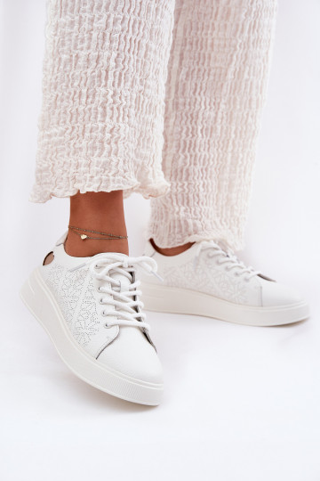Pealhk Sneakers tüüpi jalanõud Pealiste omad platvormiga Vinceza 88018 valget värvi 2