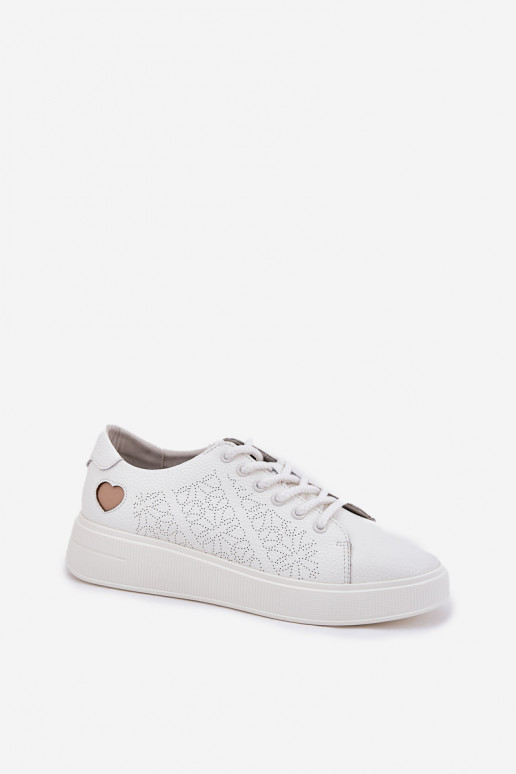 Pealhk Sneakers tüüpi jalanõud Pealiste omad platvormiga Vinceza 88018 valget värvi Pealhk Sneakers tüüpi jalanõud Pealiste omad platvormiga Vinceza 88018 valget värvi