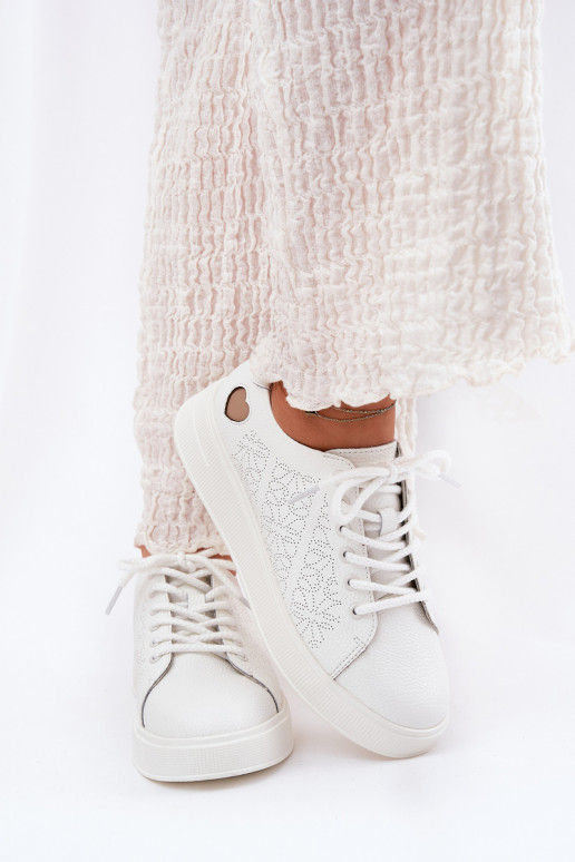 Pealhk Sneakers tüüpi jalanõud Pealiste omad platvormiga Vinceza 88018 valget värvi Pealhk Sneakers tüüpi jalanõud Pealiste omad platvormiga Vinceza 88018 valget värvi