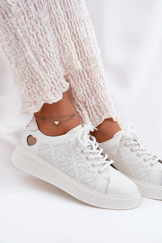 Pealhk Sneakers tüüpi jalanõud Pealiste omad platvormiga Vinceza 88018 valget värvi Pealhk Sneakers tüüpi jalanõud Pealiste omad platvormiga Vinceza 88018 valget värvi