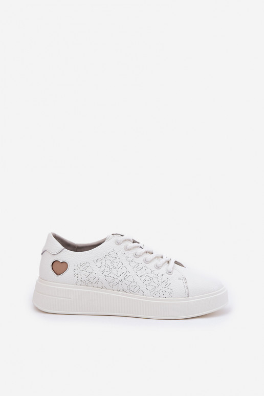 Pealhk Sneakers tüüpi jalanõud Pealiste omad platvormiga Vinceza 88018 valget värvi Pealhk Sneakers tüüpi jalanõud Pealiste omad platvormiga Vinceza 88018 valget värvi