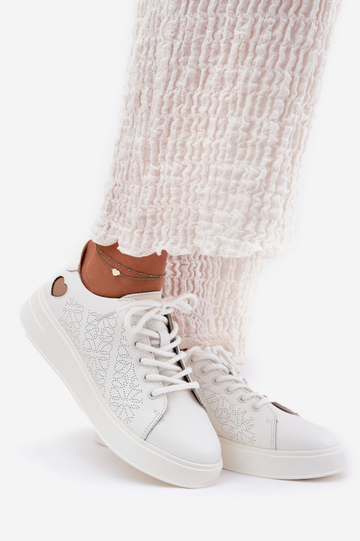Pealhk Sneakers tüüpi jalanõud Pealiste omad platvormiga Vinceza 88018 valget värvi Pealhk Sneakers tüüpi jalanõud Pealiste omad platvormiga Vinceza 88018 valget värvi