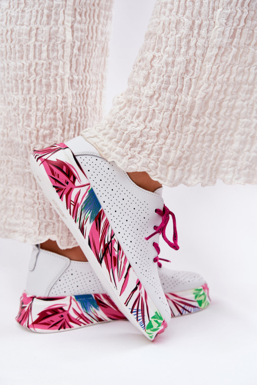 Pealhk Sneakers tüüpi jalanõud Pealiste omad Peal Mustrilinej Platformie Vinceza 88017 valget värvi