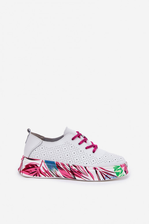 Pealhk Sneakers tüüpi jalanõud Pealiste omad Peal Mustrilinej Platformie Vinceza 88017 valget värvi