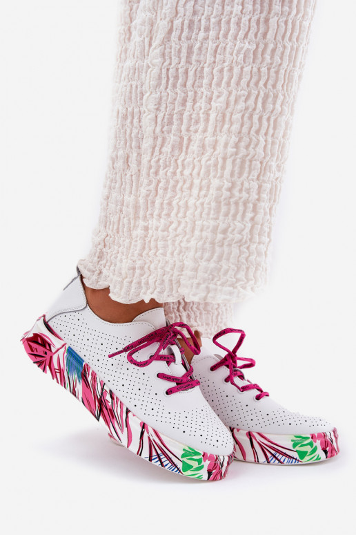 Pealhk Sneakers tüüpi jalanõud Pealiste omad Peal Mustrilinej Platformie Vinceza 88017 valget värvi