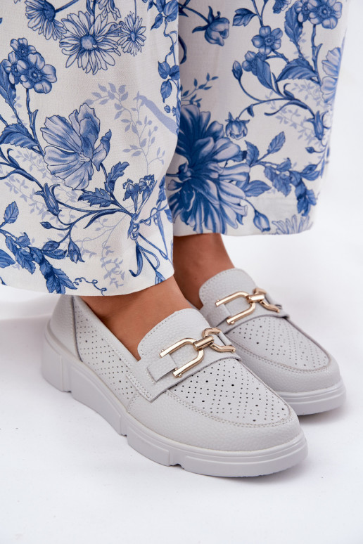 naiste mokassiinid Pealhk Ze Kuldset värvim Detalem Vinceza 88007 Halli värvi naiste mokassiinid Pealhk Ze Kuldset värvim Detalem Vinceza 88007 Halli värvi