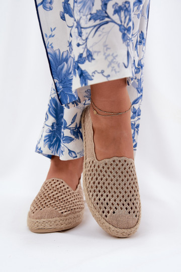 Espadrillid Koos punutisega Vinceza 13625 beeži värvi