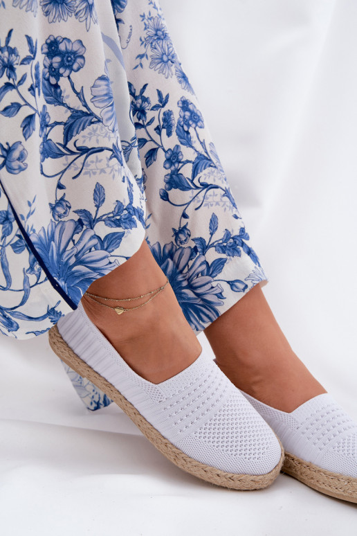 Pealiste omad espadrillid Koos punutisega Vinceza 13624 valget värvi