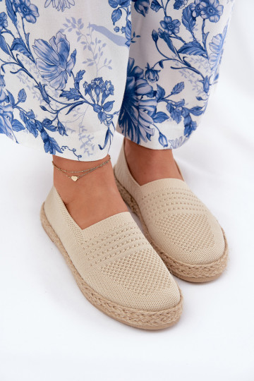 Pealiste omad espadrillid Koos punutisega Vinceza 13624 beeži värvi