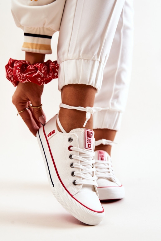 Pealiste omad Riidest vabaaja jalanõud BIG STAR JJ274123 valget värvi Pealiste omad Riidest vabaaja jalanõud BIG STAR JJ274123 valget värvi