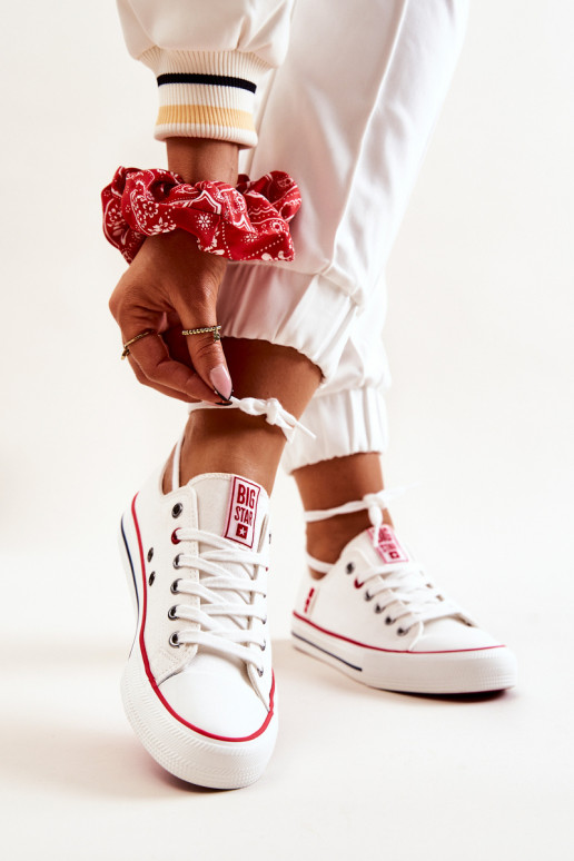 Pealiste omad Riidest vabaaja jalanõud BIG STAR JJ274123 valget värvi Pealiste omad Riidest vabaaja jalanõud BIG STAR JJ274123 valget värvi