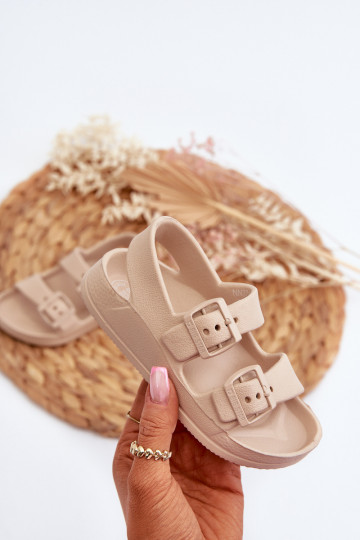 Sussid Laste jalanõud Valgus neetide ja pandlaga BIG STAR NN374544 beeži värvi 2