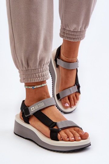 Pealistesandaalid platvormiga I Koturnie Big Star NN274A054 Halli värvi