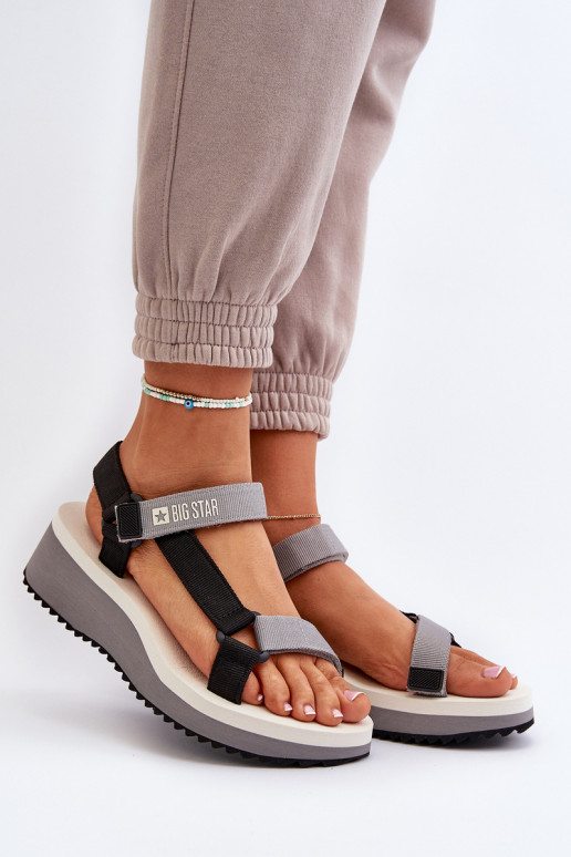 Pealistesandaalid platvormiga I Koturnie Big Star NN274A054 Halli värvi