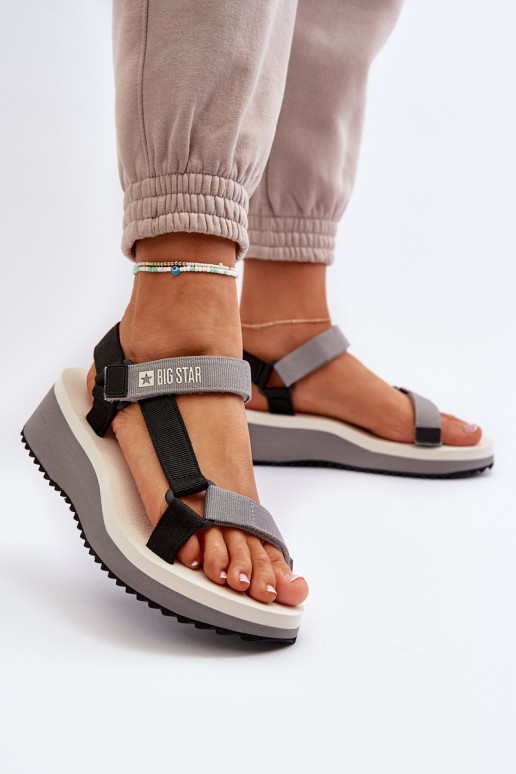 Pealistesandaalid platvormiga I Koturnie Big Star NN274A054 Halli värvi