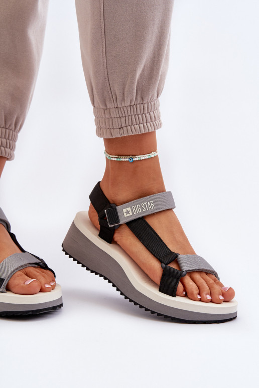 Pealistesandaalid platvormiga I Koturnie Big Star NN274A054 Halli värvi