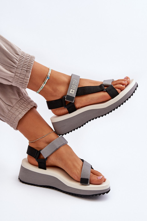 Pealistesandaalid platvormiga I Koturnie Big Star NN274A054 Halli värvi