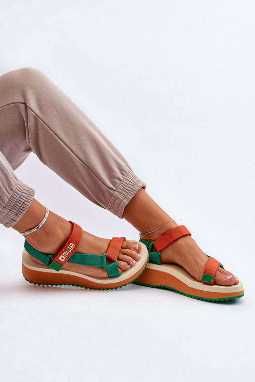 Pealistesandaalid platvormiga I Koturnie Big Star NN274A053 roheline-oranži värvi