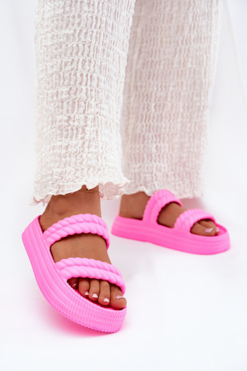 Kerged rannaplätud Valgus naiste plätud platvormiga S.Barski ZK51-001 tumeroosad värvi 2