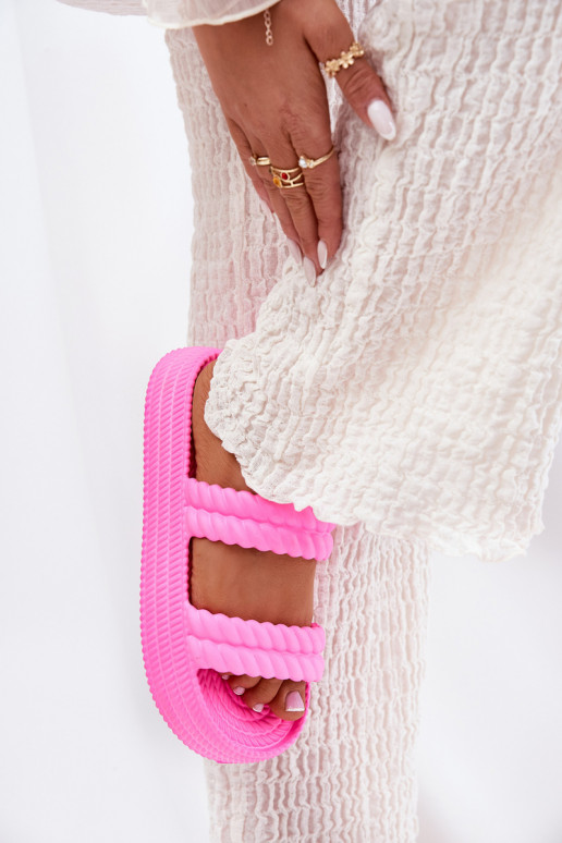 Kerged rannaplätud Valgus naiste plätud platvormiga S.Barski ZK51-001 tumeroosad värvi