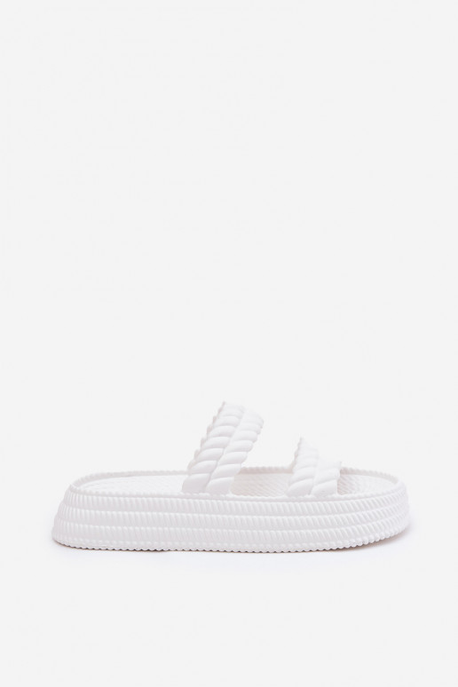 Kerged rannaplätud Valgus naiste plätud platvormiga S.Barski ZK51-001 valget värvi