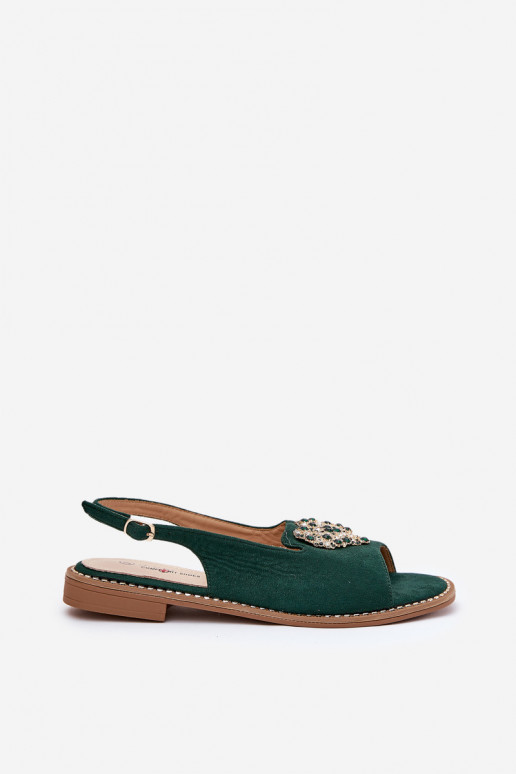 Pealistesandaalid Koos Ornate Heartsm S.Barski KV27-018 Rohelist värvi Pealistesandaalid Koos Ornate Heartsm S.Barski KV27-018 Rohelist värvi