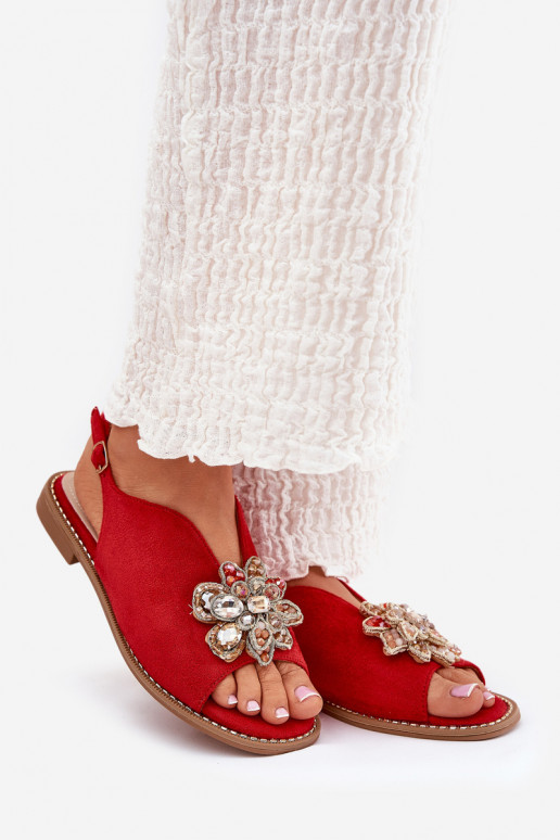 Pealistesandaalid laiade nööridega kaunistustega S.Barski KV27-001 runased