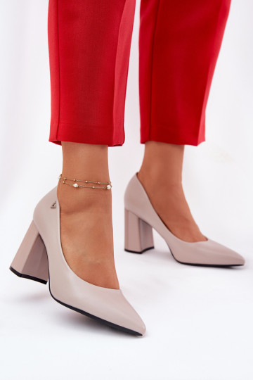 Elegantsed Kingad kõrge jämeda kontsaga Vinceza 62220 Halli värvi