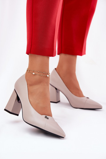 Kingad kõrge jämeda kontsaga Elegantsed Vinceza 62224 Halli värvi