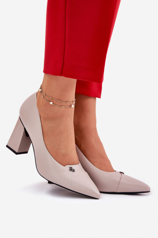 Kingad kõrge jämeda kontsaga Elegantsed Vinceza 62224 Halli värvi