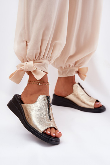 naiste plätud Kiilu peal tõmblukuga Kuldset värvi Irriva