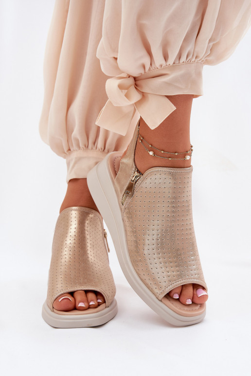 Pealistesandaalid Kiilu peal Kuldset värvi Mevinette Pealistesandaalid Kiilu peal Kuldset värvi Mevinette