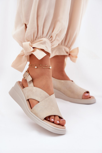 Pealistesandaalid Kiilu peal eko-nahast Kuldset värvi Quilara