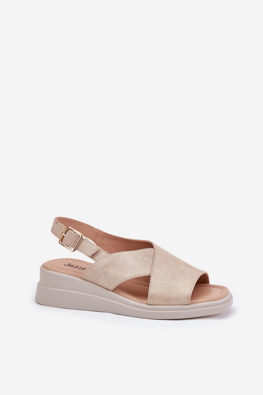 Pealistesandaalid Kiilu peal eko-nahast Kuldset värvi Quilara Pealistesandaalid Kiilu peal eko-nahast Kuldset värvi Quilara