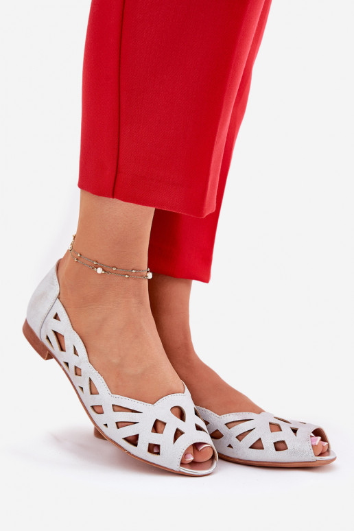 Ažuursed baleriinad Z Odkrytymi Palcami Hõbedat värvi Calgis Ažuursed baleriinad Z Odkrytymi Palcami Hõbedat värvi Calgis