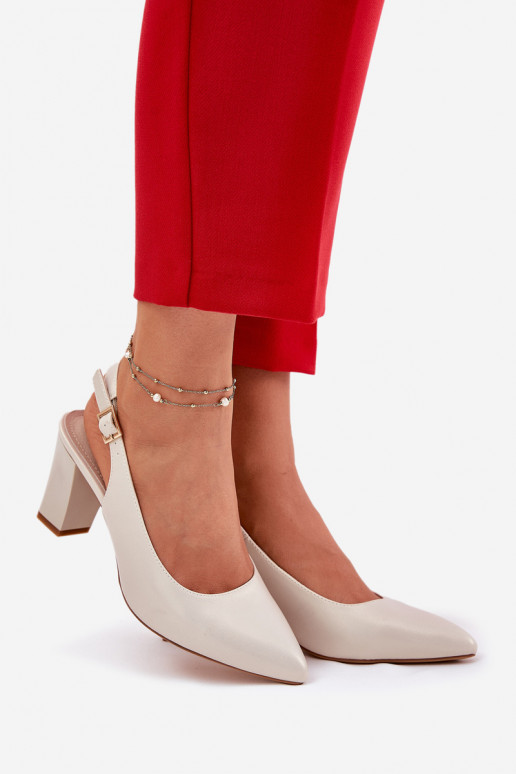 Mugav Kingad kõrge jämeda kontsaga Sergio Leone SK162 pärlmutri värvi