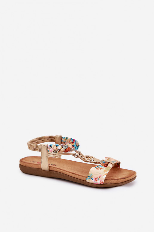 Sellel ondalad sandaalid Z Plecionymi Triibudem Ja Dekoratsioon Artiker 56C1316 Kuldset värvi